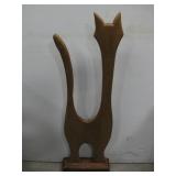 Vtg Wooden Cat Figurine 12' x 39'