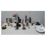 Assorted Vtg Cat Figurines, Cat Trinket Tray See