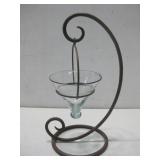 Metal & Glass Candle Holder 12.5' Tall