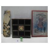 Nine-Compartment Wooden Box, Cat Wall Hook See