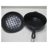 Vtg 10 3/8 Cast Iron Pan W/ Lid
