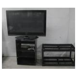 Plasma TV W/ Remote, Storage Shelf & Crate Shelf