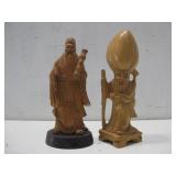 Hand Carved Wooden East Asian Figurines