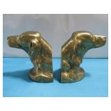 Two Vtg Metal Dog Book Ends 5.5' Tall See Info