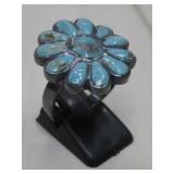 S.S. Vtg Zuni Hallmarked Turquoise Ring