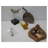 Vtg Ceramic Owl Wall Decor Vtg Glass Bird See Info