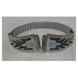 SS Watch Tip Band With Turquoise Inlay