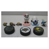 Two Vtg Plastic Turtle Figurines, Two Sheep See