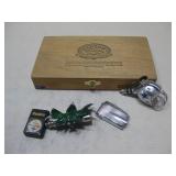 Wooden Padron Cigar Box, (2) Lighters & More See