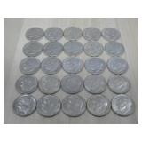 25 Roosevelt Dimes 90% Silver