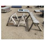 Garden Items and Saw Horses