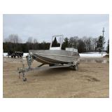 18' Welded Aluminum Fishing Boat And Trailer