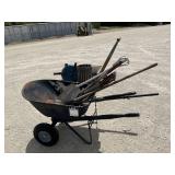 Wheelbarrow with Shovels
