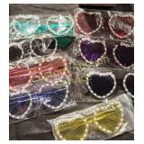 8PC HEART PARTY GLASSES