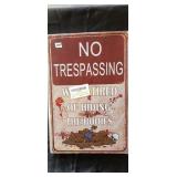 8x12 METAL NO TRASPASSING SIGN