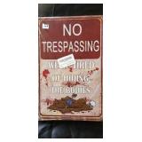 8x12 METAL NO TRASPASSING SIGN