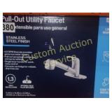 PROJECT SOURCE STAINLESS STEEL PULL OUT FAUCET