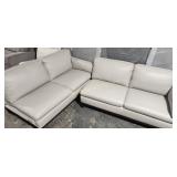 2PC LEFT ARM LEATHER SECTIONAL SOFA