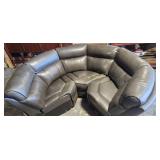 3PC LEATHER CORNER SECTIONAL OLIVE COLOR RETAIL