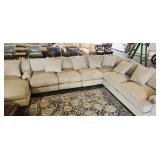 5PC BEIGE CORDUOROY FABRIC SECTIONAL SOFA RETAIL