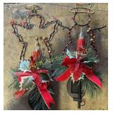 2 SOLAR CHRISTMAS ANGEL & SNOWMAN LIGHTS