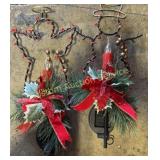 2 SOLAR CHRISTMAS ANGEL & SNOWMAN LIGHTS