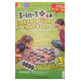 3 IN 1 GIANT CHECKERS GAME