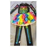 GIRLS LARGE FUNKY BONES COSTUME