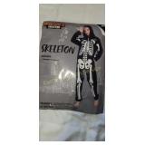 ADULT XL SKELETON HOODED JUMPSUIT