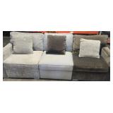 3PC TEXTURED FABRIC SECTIONAL SOFA