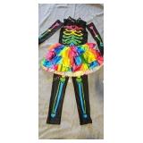 GIRLS LARGE FUNKY BONES COSTUME