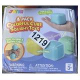 4PK COLORFUL CUBE SQUISHY TOYS