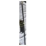 2 SKULL WALKING STICK PROPS