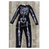 WOMENS SIZE SMALL RAINBOW SKELETON COSTUME