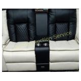 POWERED RECLINING CREAM WHITE & BLACK CONSOLE