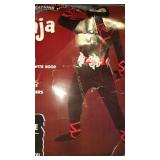 BLACK AND RED NINJA COSTUME KIDS SIZE XL