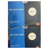 2 BOXES OF WHITE ICICLE LIGHTS