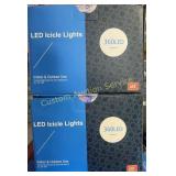 2 BOXES OF WHITE ICICLE LIGHTS