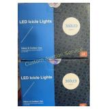2 BOXES OF WHITE ICICLE LIGHTS