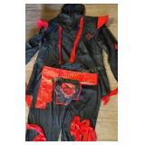 NINJA COSTUME BLACK AND RED MENS SIZE L 6 PACK