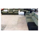 9PC TEXTURED FABRIC SECTIONAL SOFA