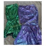 6CT 3 GREEN, 3 PURPLE MERMAID TAIL COSTUMES