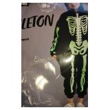 GLOW IN THE DARK SKELETON JUMPSUIT KIDS SIZE M
