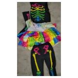 RAINBOW SKELETON TUTU COSTUME KIDS SIZE L 4 PACK