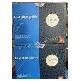 2 BOXES OF WHITE ICICLE LIGHTS