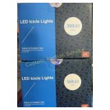 2 BOXES OF WHITE ICICLE LIGHTS