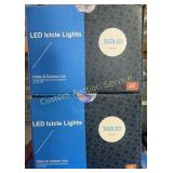 2 BOXES OF WHITE ICICLE LIGHTS