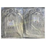 2PK OF TOMBSTONE DECOR