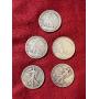 1935, ?, 1942, 1944 HALF DOLLARS