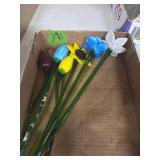 GLASS FLOWERS  12" TALL